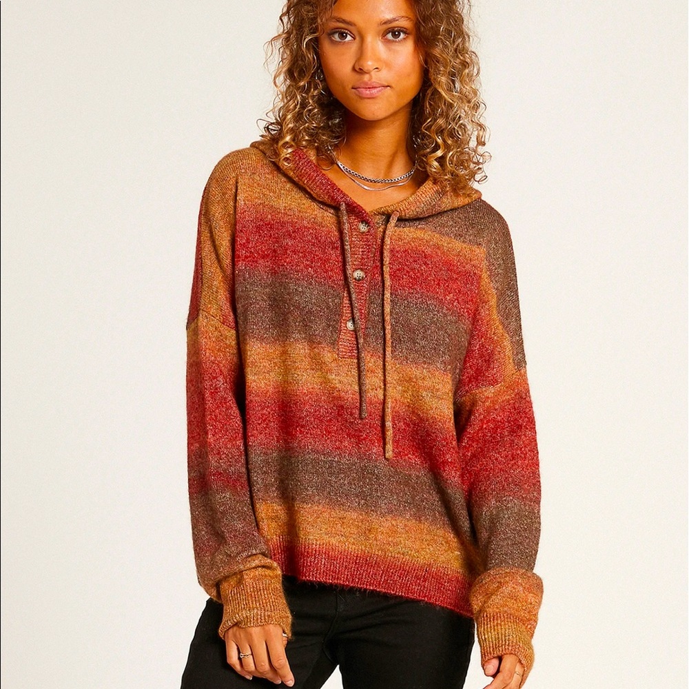 Volcom Striped Button Up Sweater